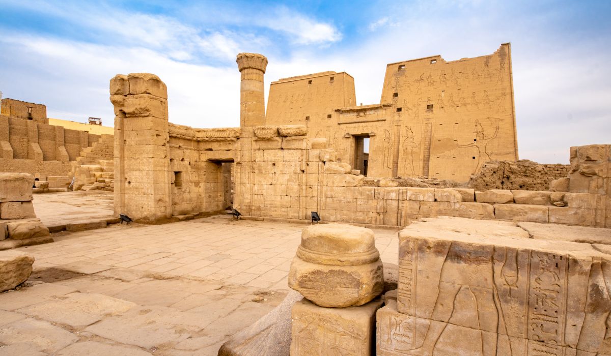 The ruins of the temple of Horus at Idfu Egypt