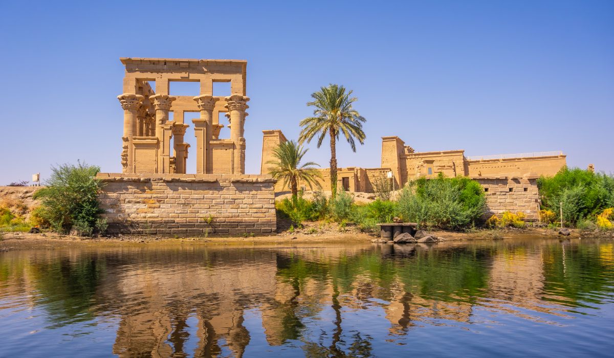 The beautiful temple of Philae and the Greco-Roman buildings see